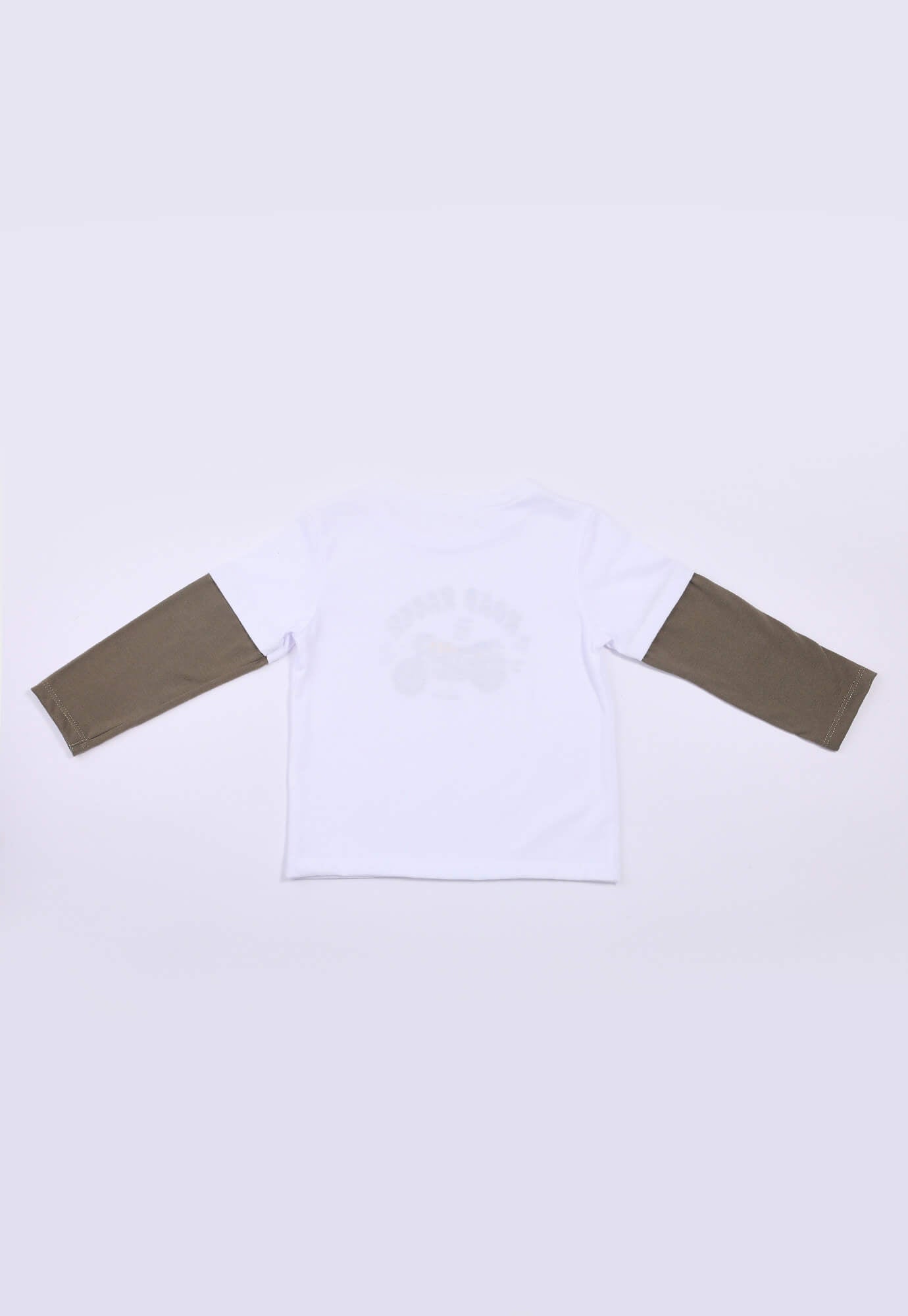 Camiseta blanca manga larga estampada para bebe niño