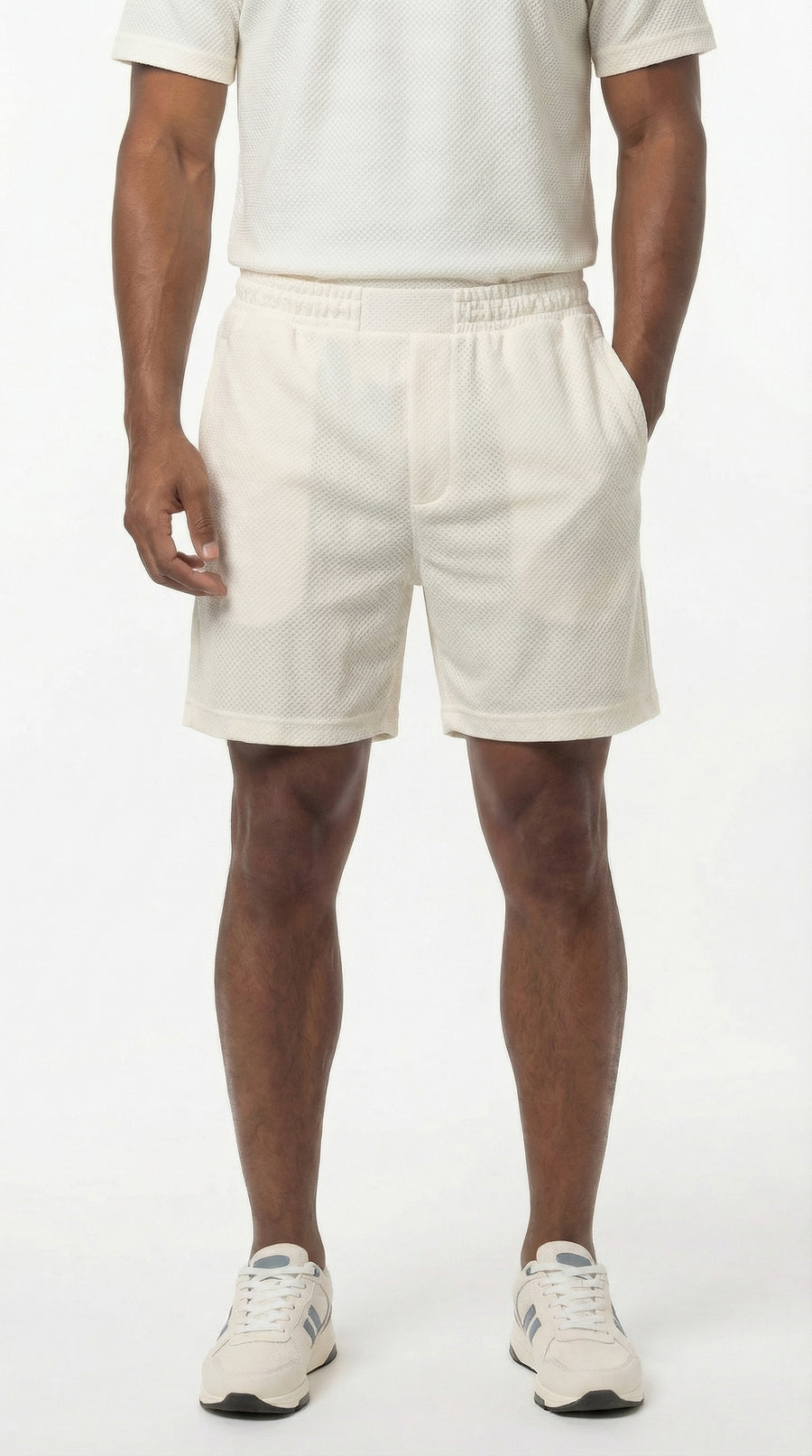 Bermuda con textura ivory para hombre – Belife