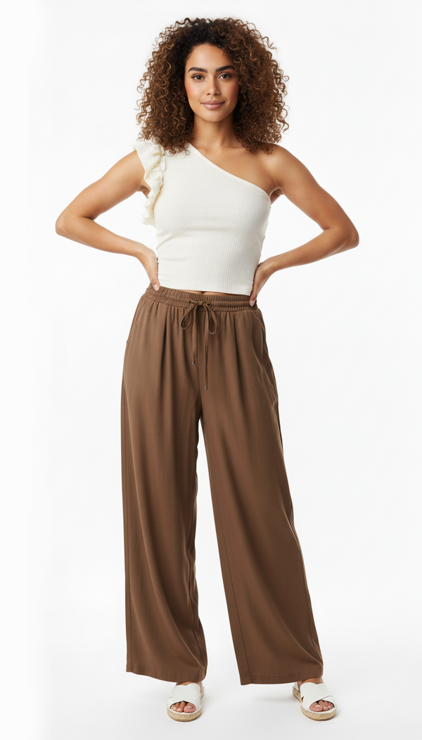 Camiseta asimétrica ivory para mujer