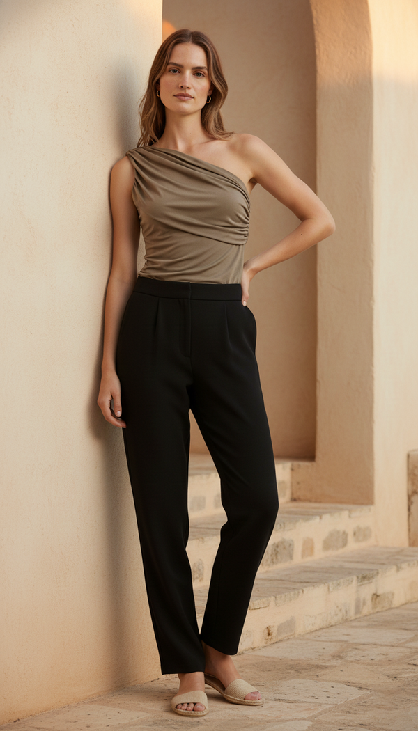 camiseta manga sisa café para mujer