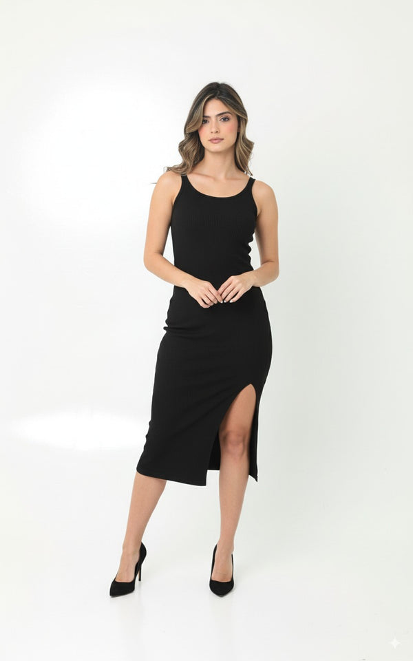Vestido largo negro para mujer