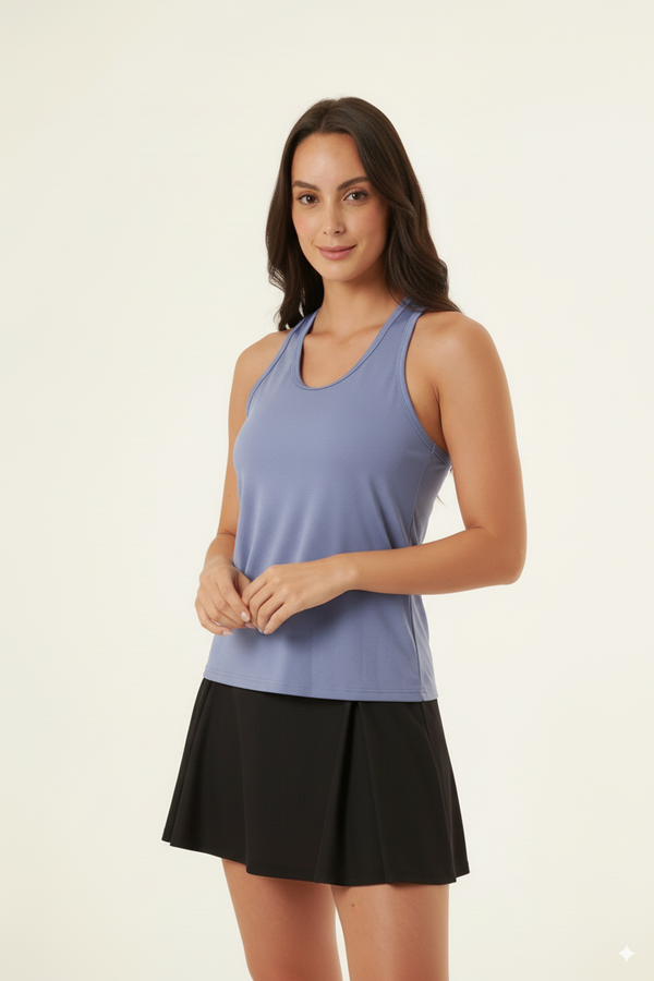 Camiseta deportiva manga sisa lila para mujer