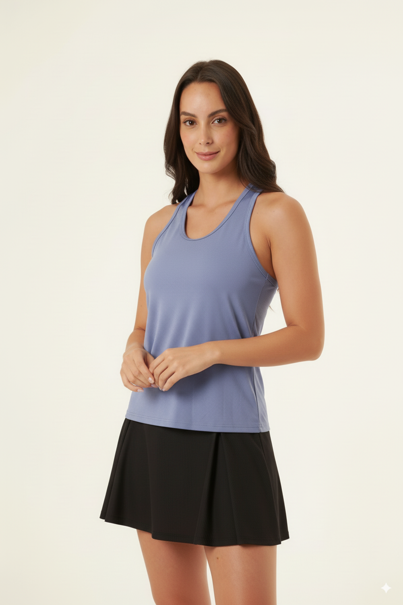 Camiseta deportiva manga sisa lila para mujer – Belife
