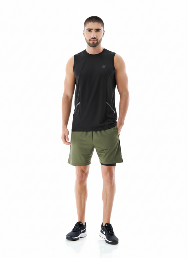 Camiseta deportiva manga sisa para hombre