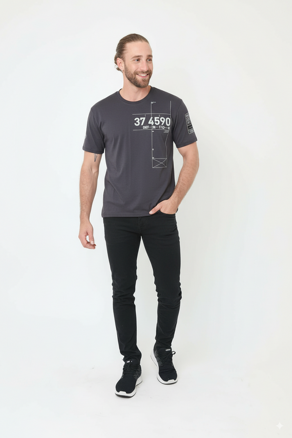 Camiseta manga corta gris para hombre