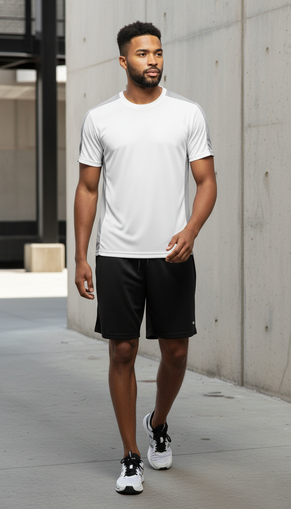 Pantaloneta deportiva negra con ciclista para hombre