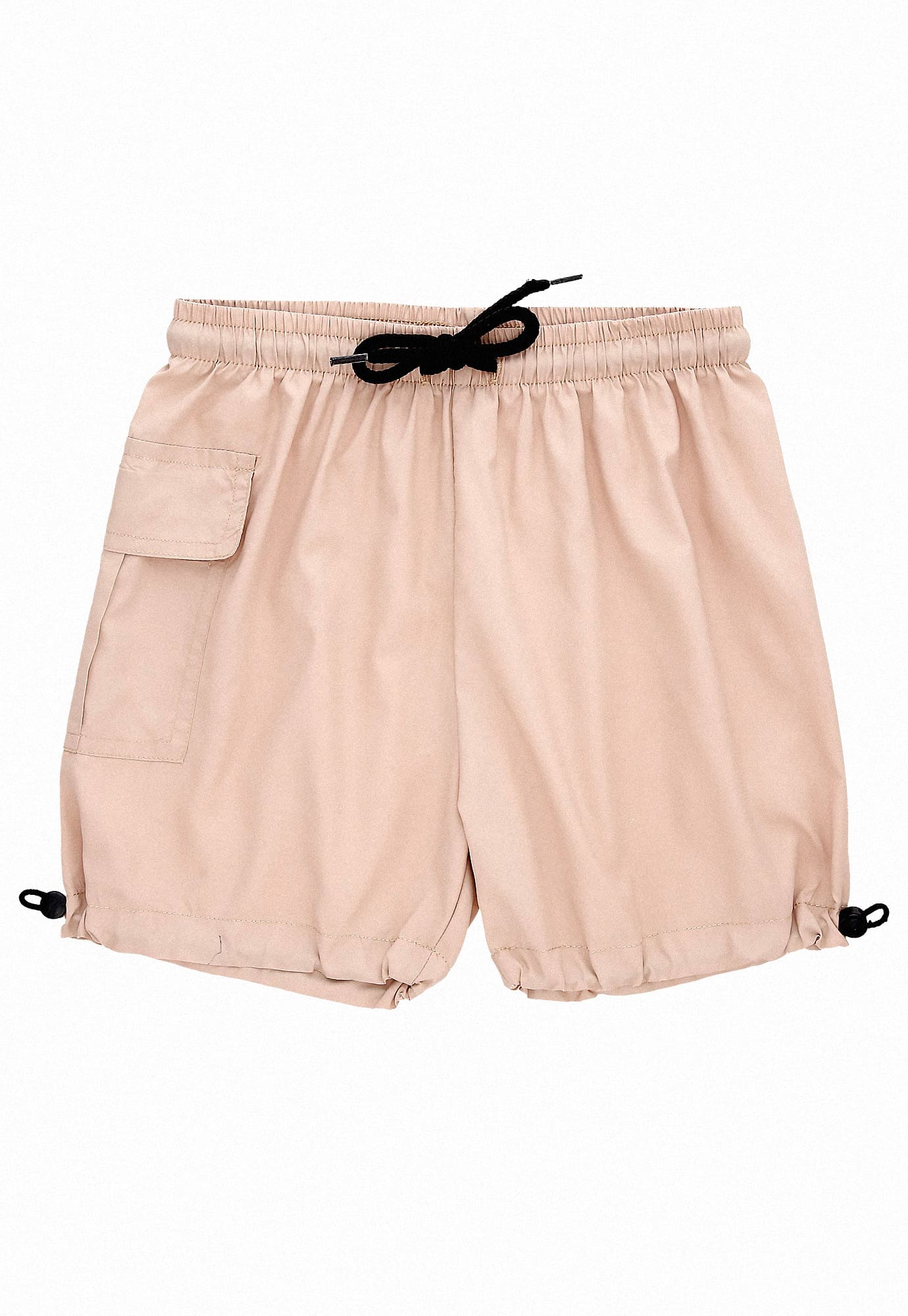 Bermuda arena fondo entero, con bolsillos laterales, cintura elástica, bota con elástico y tanca para bebé niño
