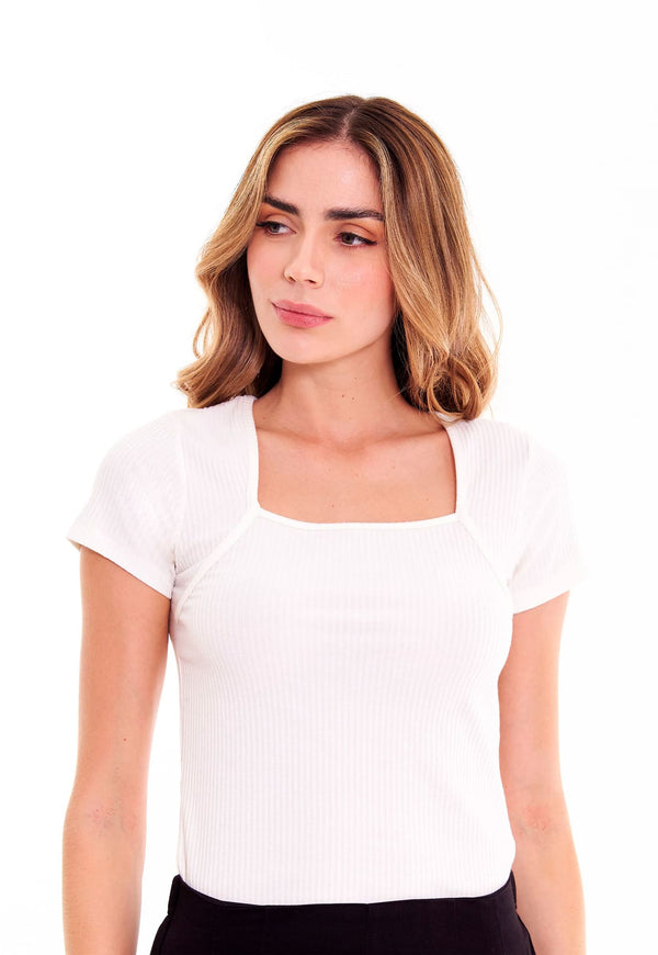 Camiseta manga corta ivory