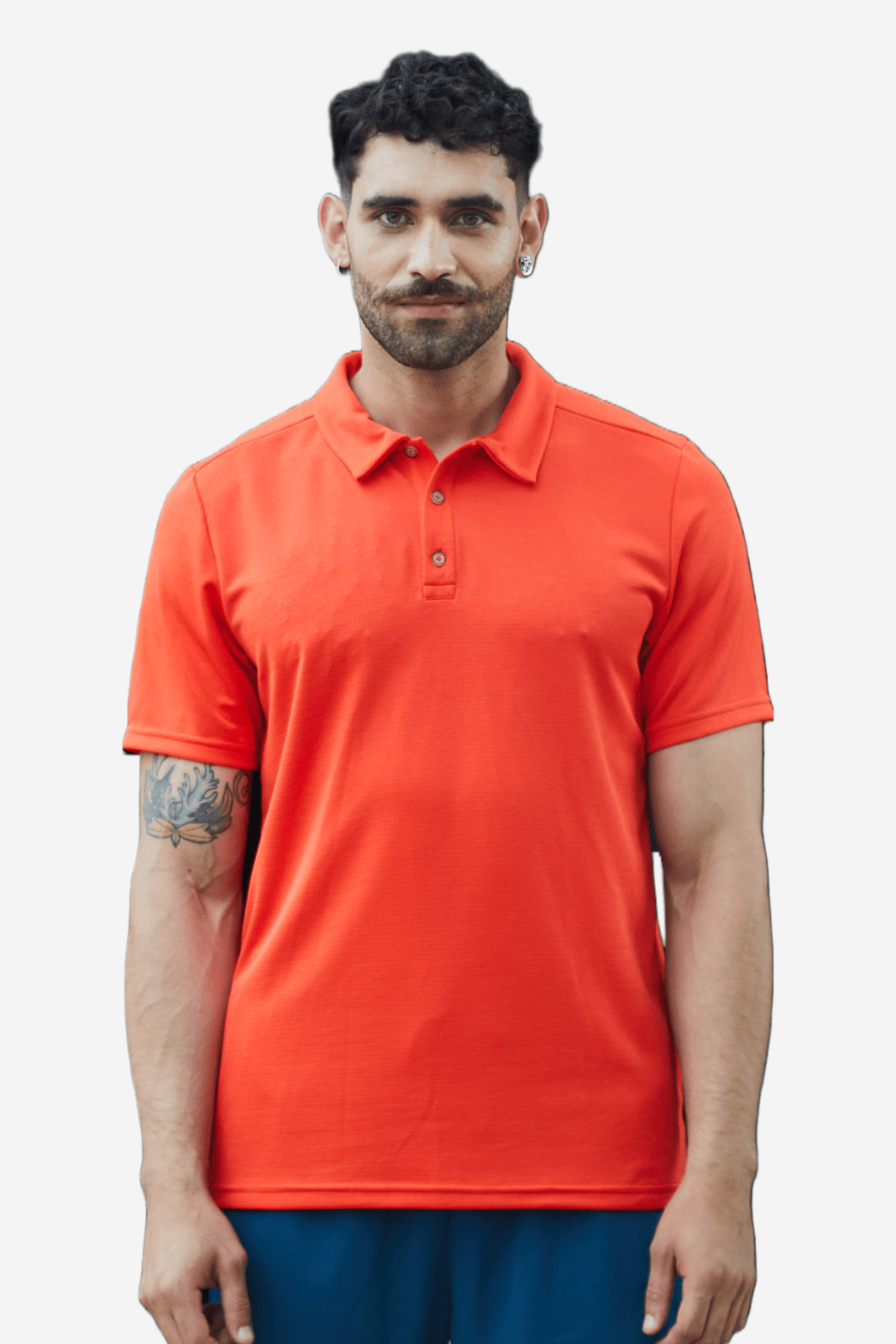 Camiseta deportiva tipo polo naranja, almilla en tela contrasté ajuste perefecto para hombre
